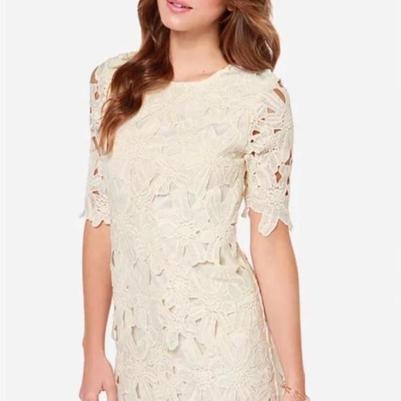 Lace Overlay Party Dress - Picture 2 of 9